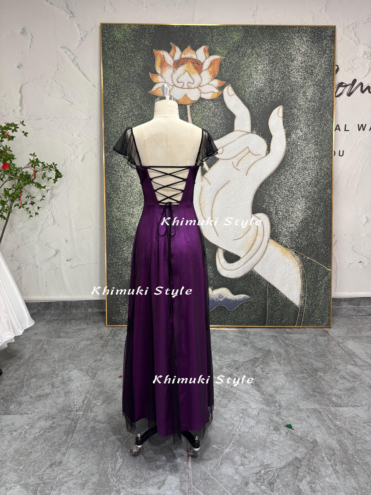 2000S Criss Cross Purple Party Dress 