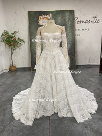 Long Sleeve Lace V-waistline Wedding Dress
