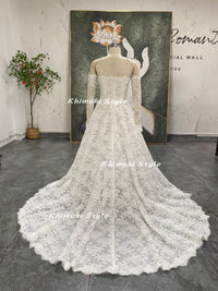 Long Sleeve Lace V-waistline Wedding Dress