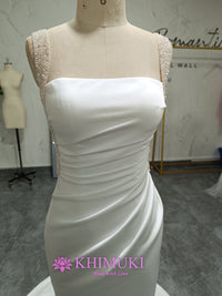 Simple Beaded Straps Wedding Dress