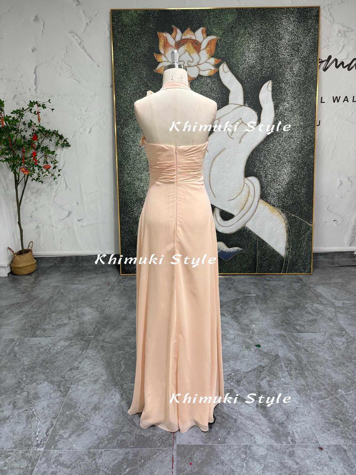 90S Blush Wedding Party Dress