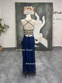 90S Criss Cross Back Prom Dress