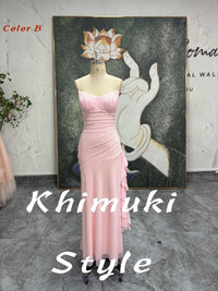 90S Spaghetti Strap Pink Prom Dress