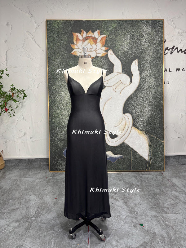 90S Vintage Black and White Prom Dress 