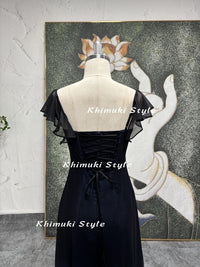 90s Vintage Butterfly Sleeve Prom Dress