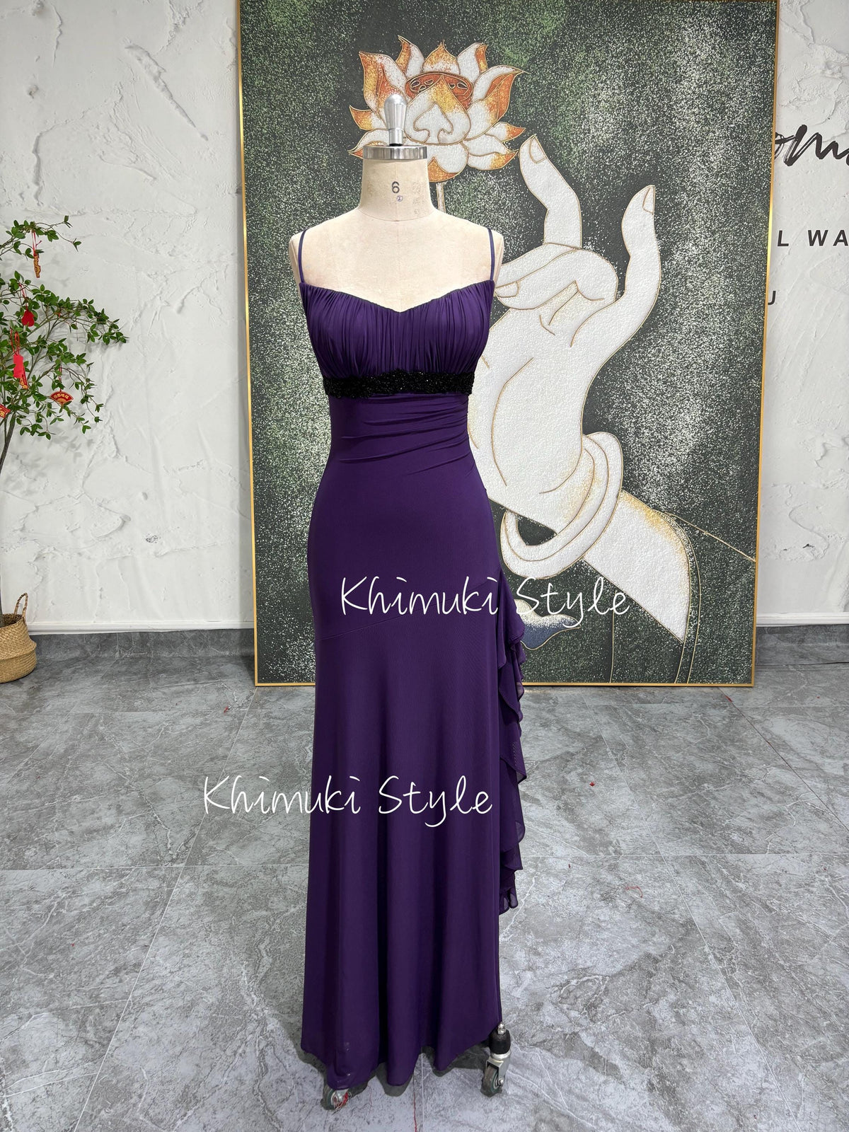 90s Vintage Purple Prom Dress