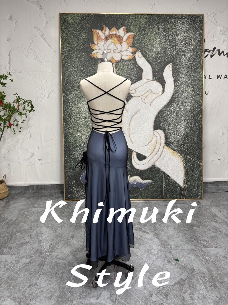 90s Spaghetti Strap Mesh Prom Dress 