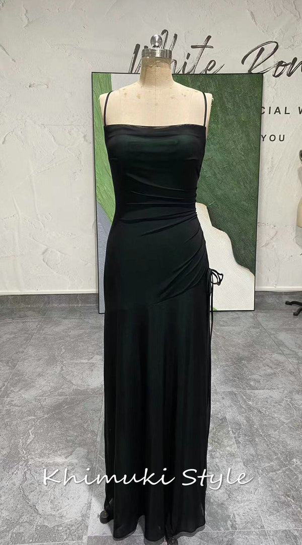 Square Neckline Green Party Dress