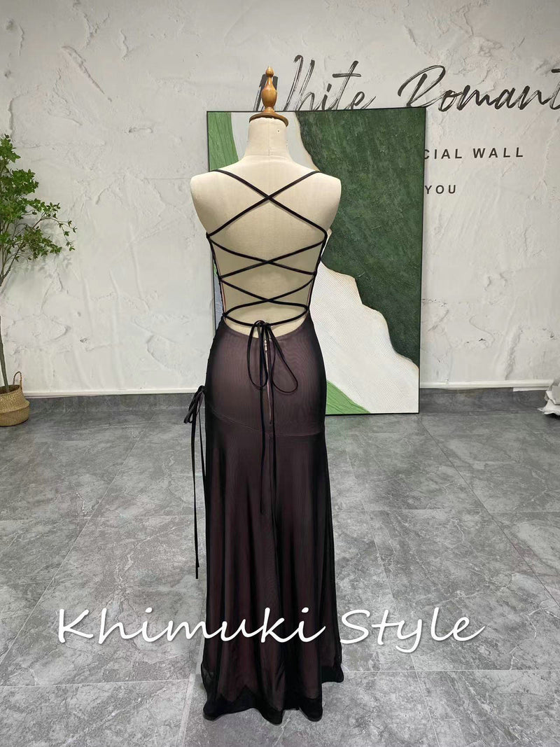 90s sexy criss cross party dress