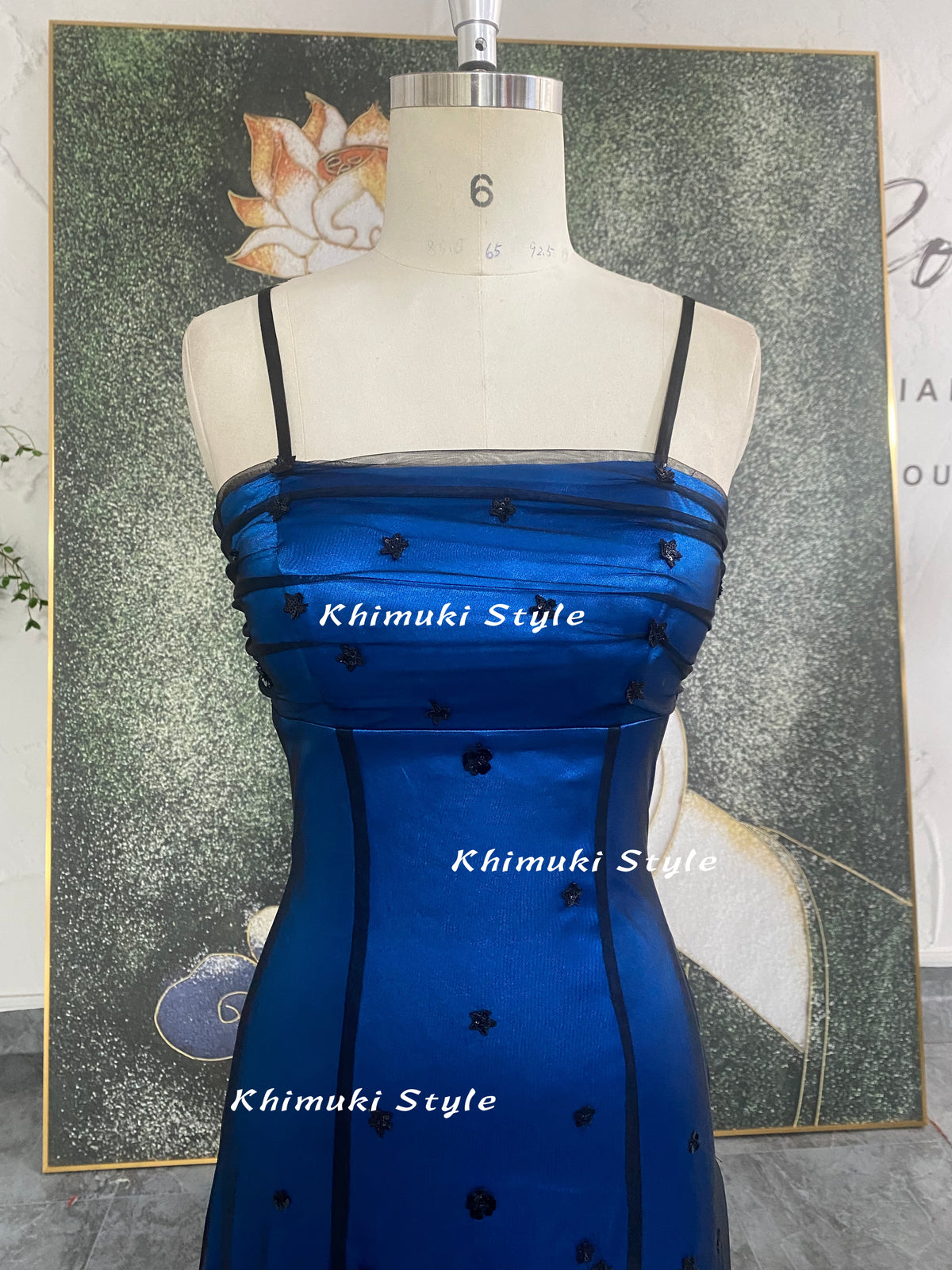 90s sparkle blue prom gown