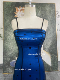90s sparkle blue prom gown