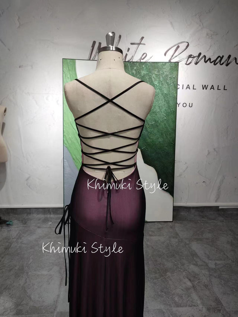 slit mesh party dress