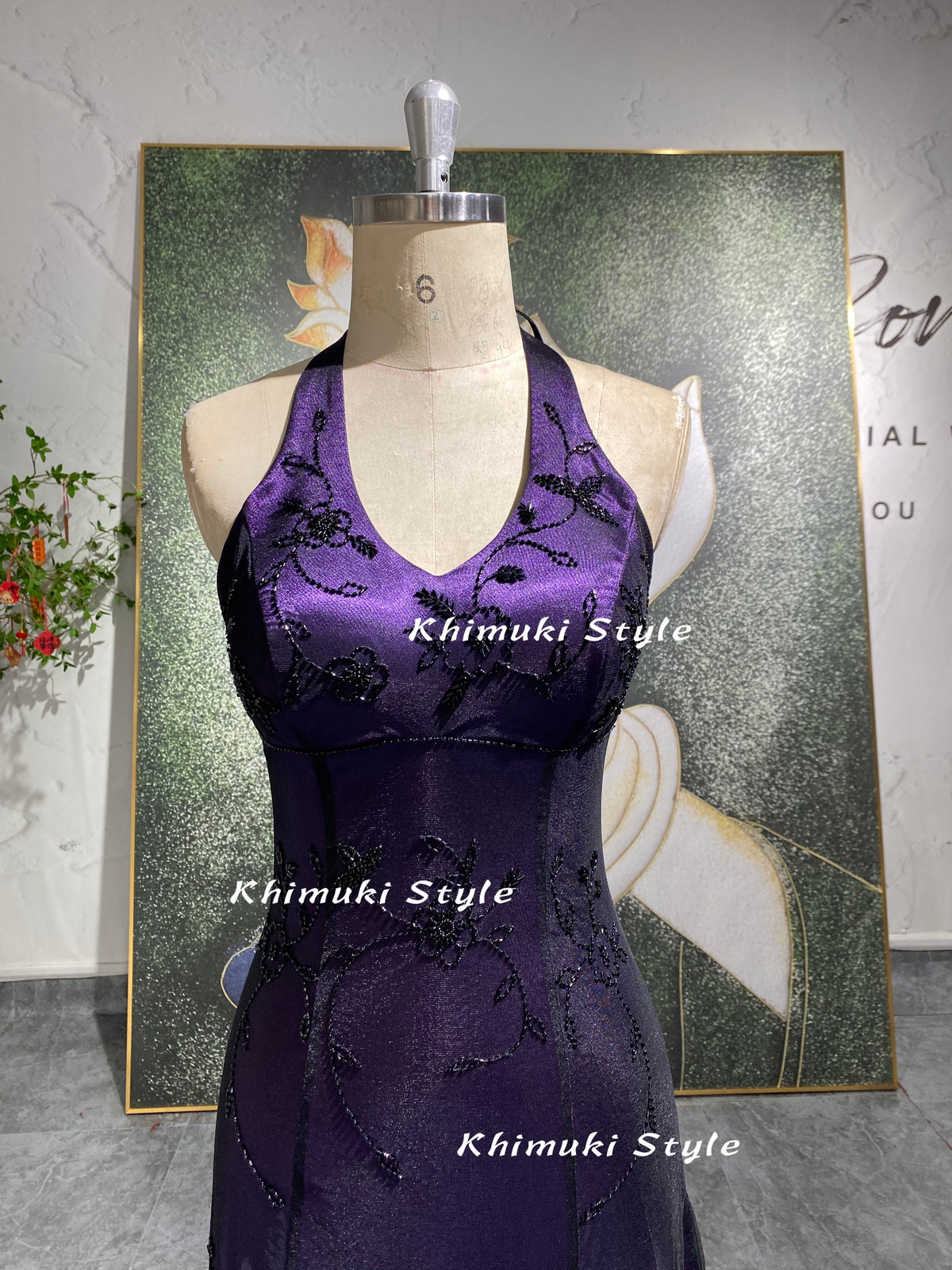 vintage purple prom gown