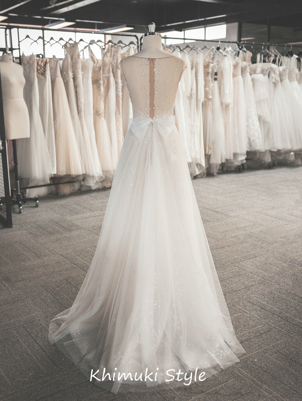 Sheer Floral Wedding Dress