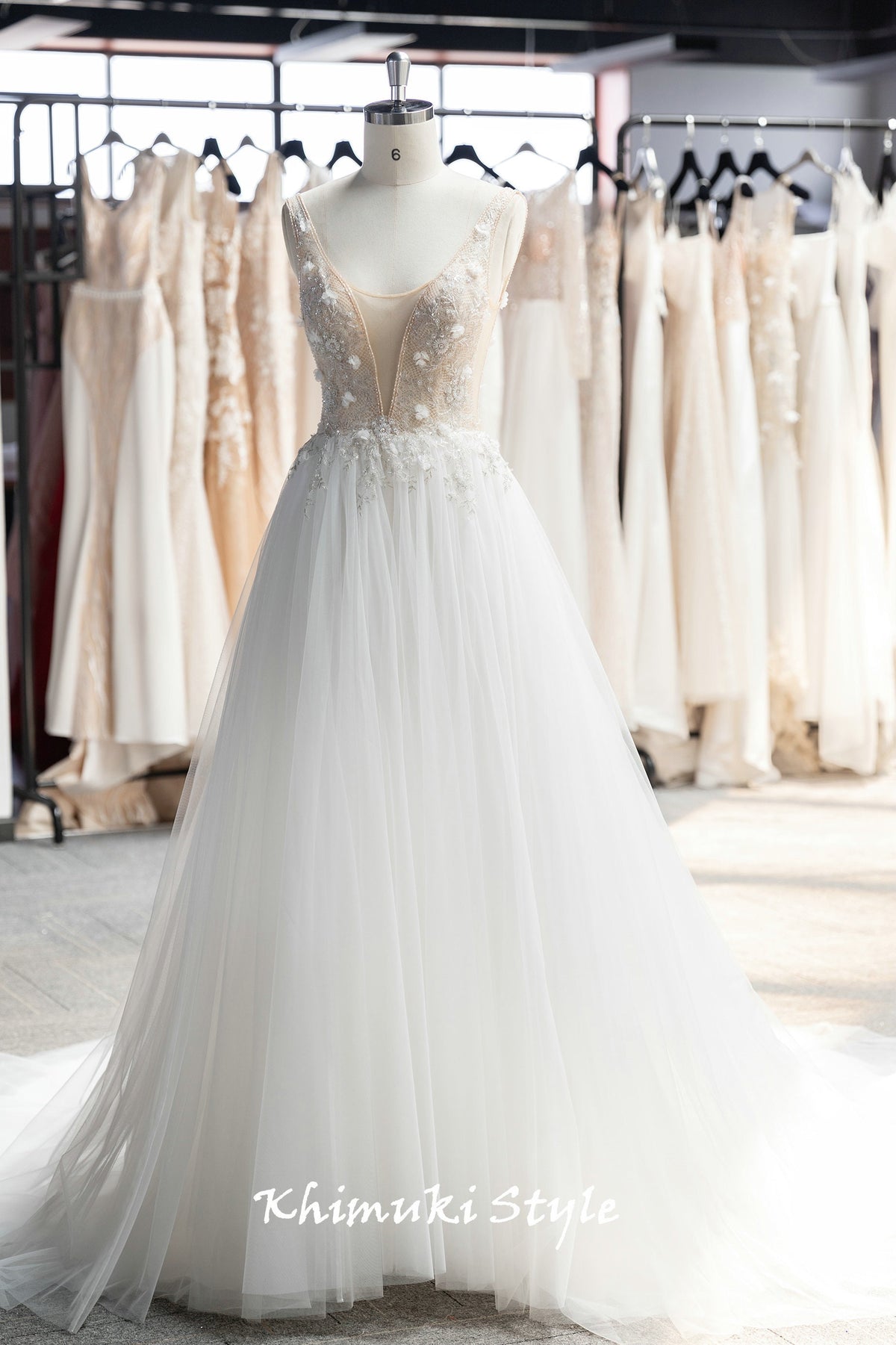 A-line Tulle Summer Wedding Dress