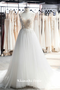 A-line Tulle Summer Wedding Dress