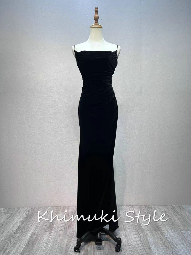 maxi black prom dress