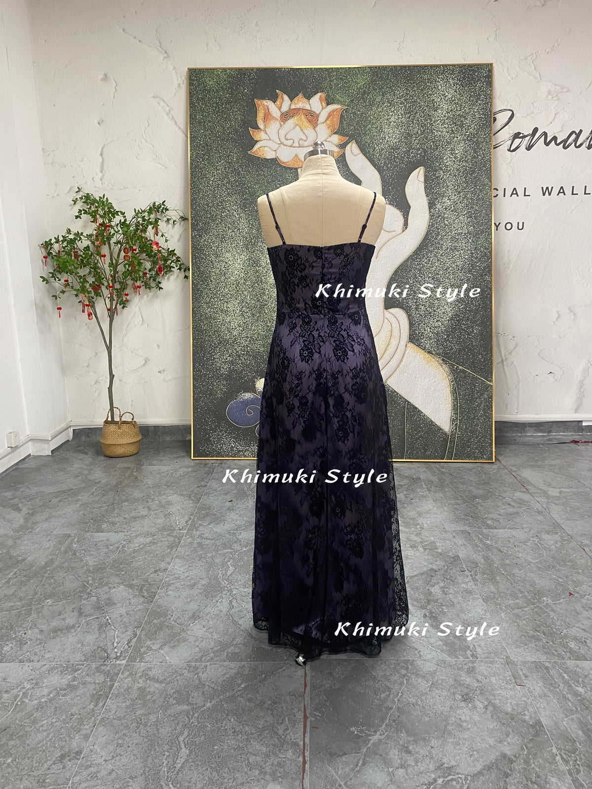 Black and purple party dress