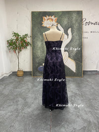 Black and purple party dress