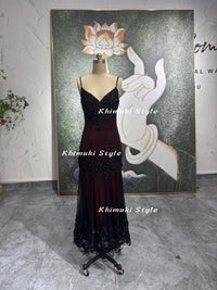 Black and red 90s party dress