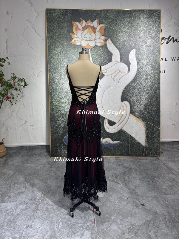 Black and red 90s party dress