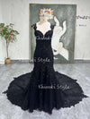 black lace bridal dress