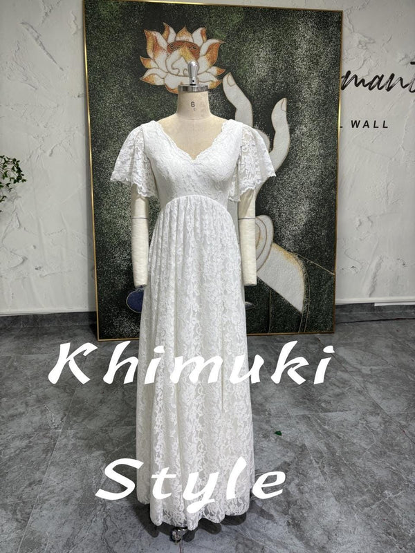 Bohemian Lace Wedding Dress 