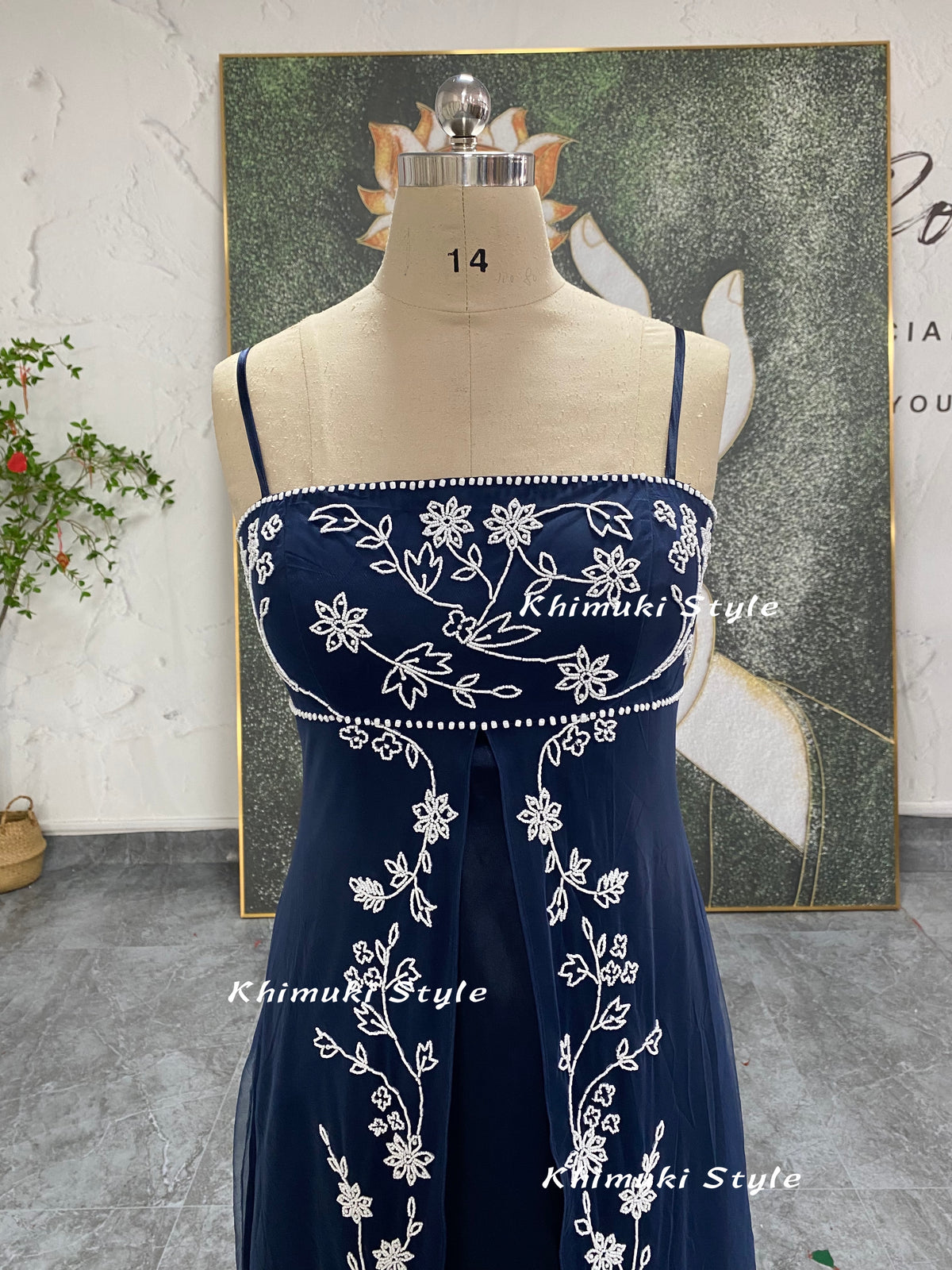 90s Navy Blue Prom Dress: Vintage Tulle & Silk Party Gown
