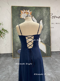 90s Navy Blue Prom Dress: Vintage Tulle & Silk Party Gown