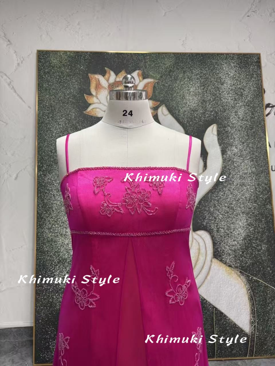 Deep pink prom dress