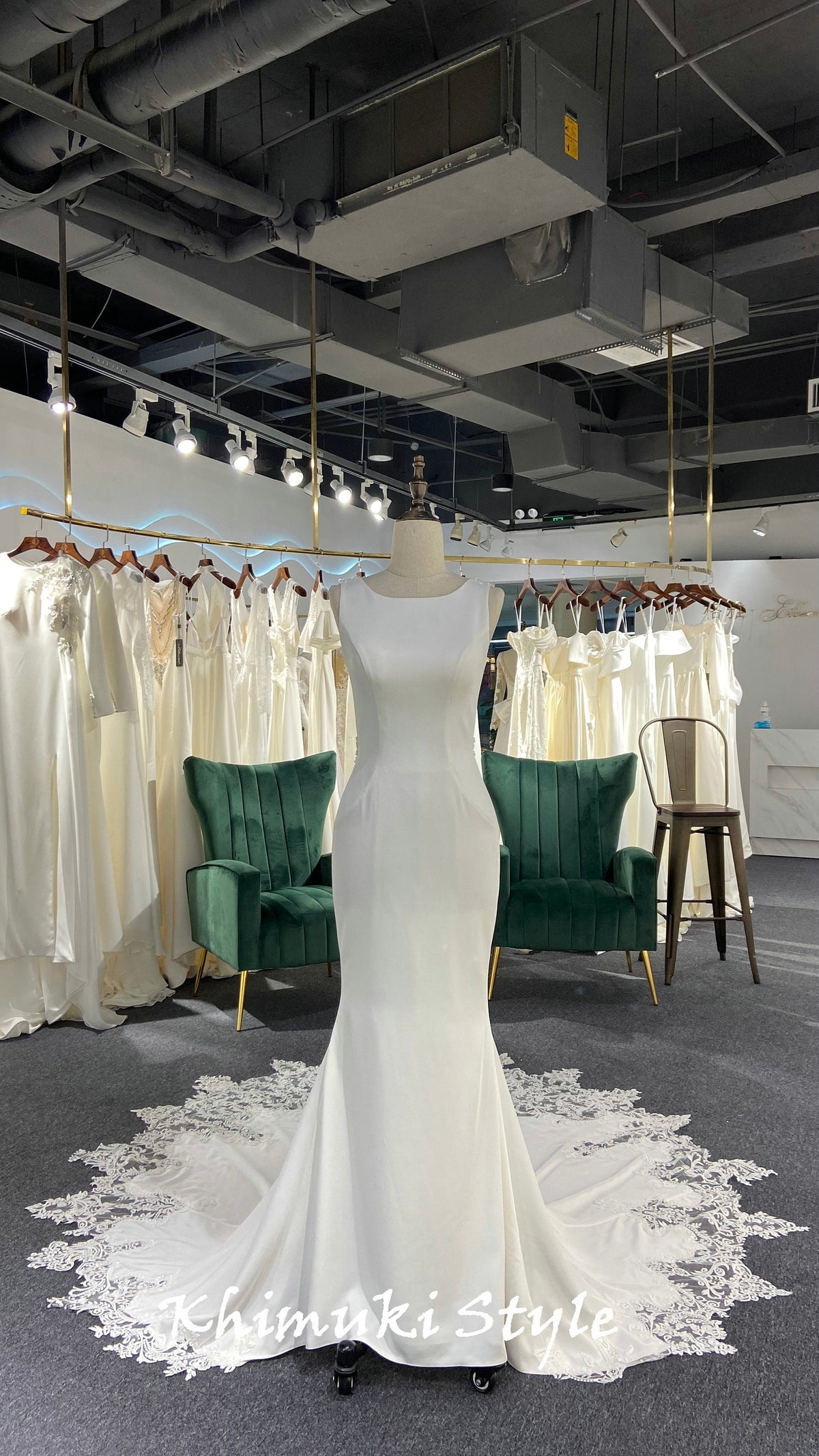 long train mermaid bridal dress