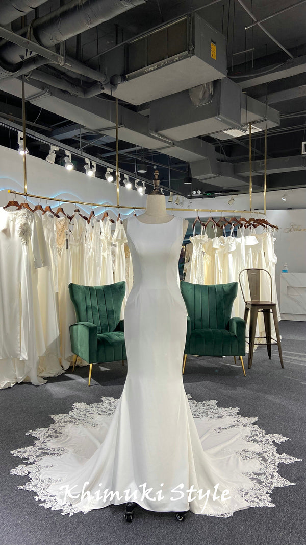 long train mermaid bridal dress