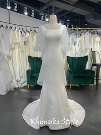 Boho Sleeve White Wedding Dress 