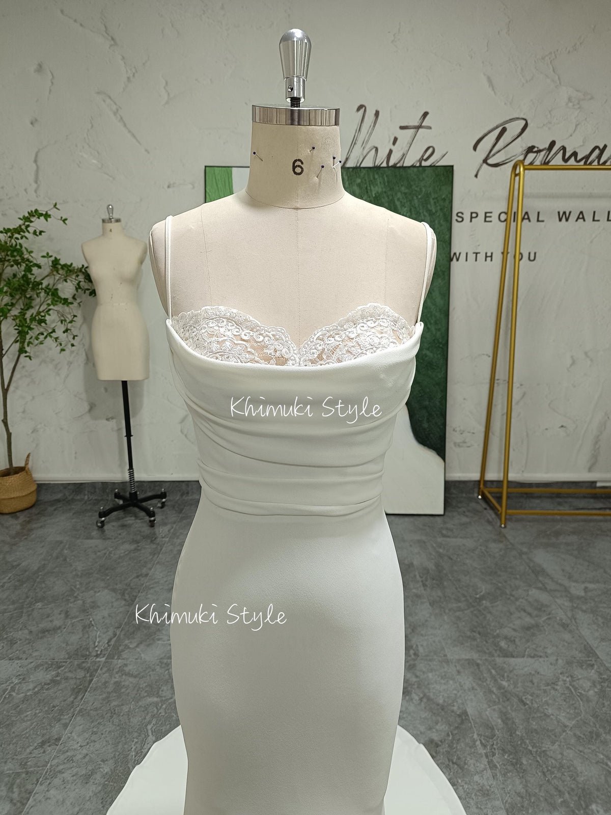 spaghetti strap bridal dress