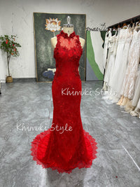 Red Lace Wedding Dress