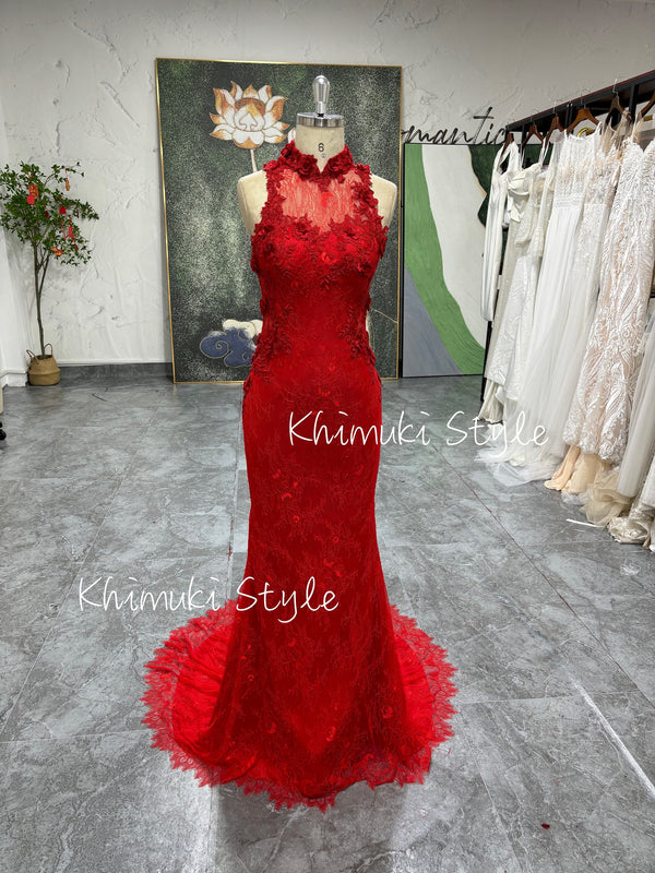Red Lace Wedding Dress