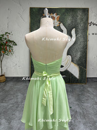 sage green short party dress