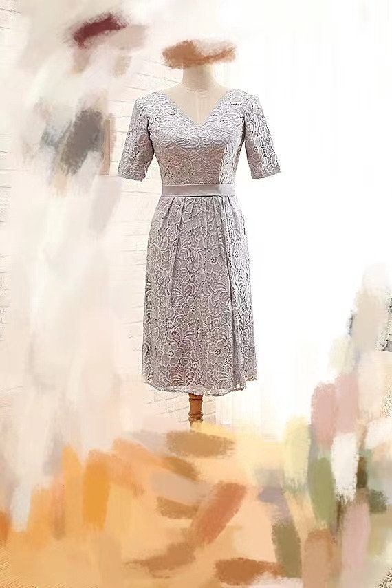 Half Sleeve Brides Dress