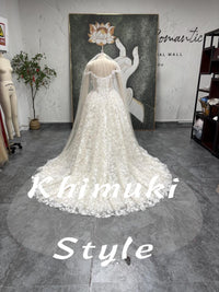 long train lace wedding dress