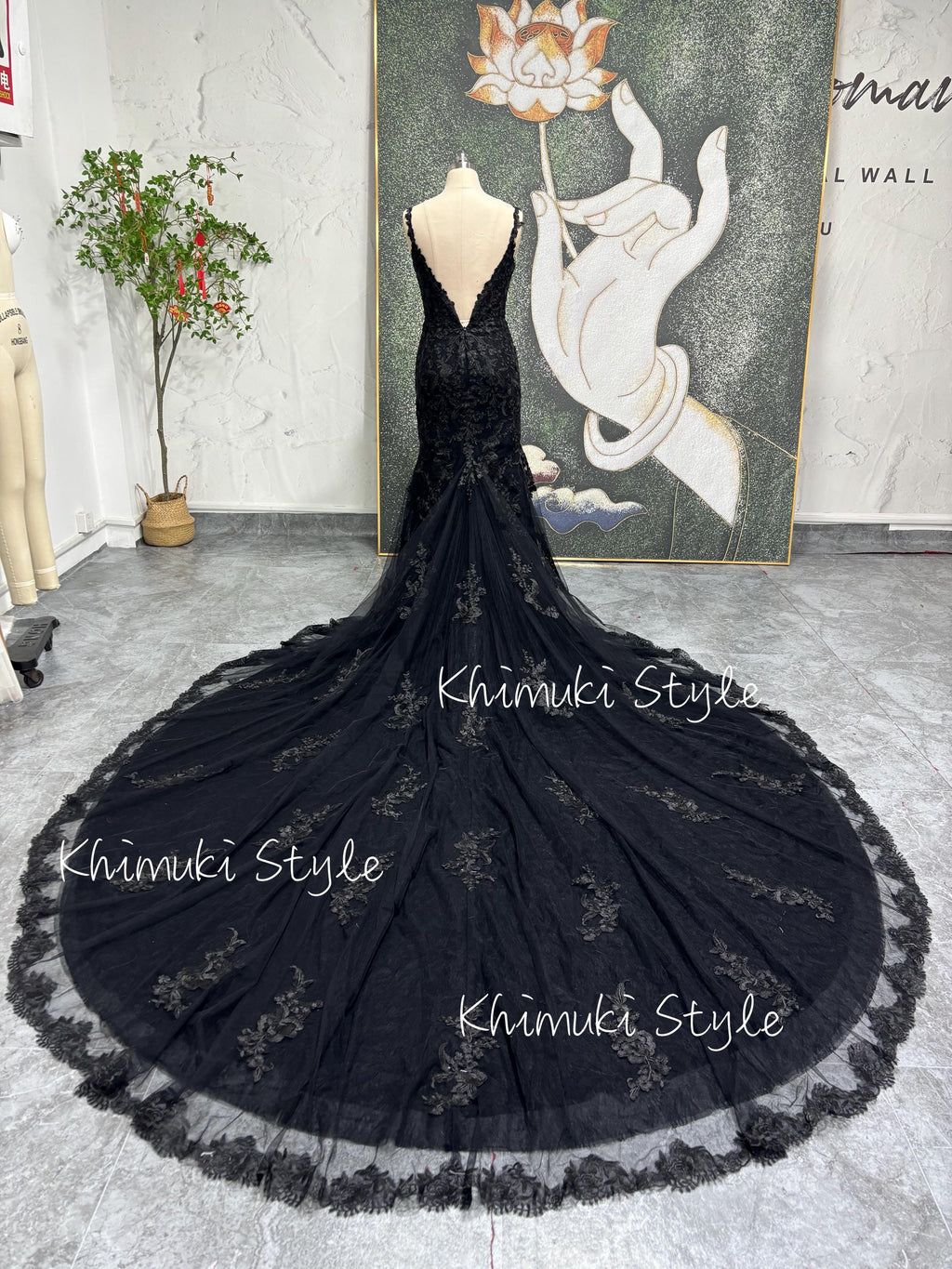 v-back spaghetti strap bridal dress