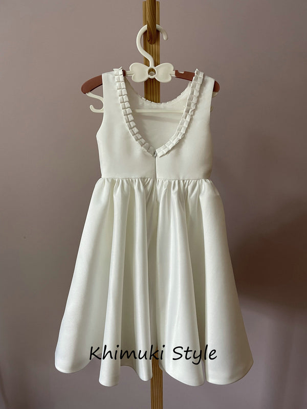 Ivory Low Back Girl Dress
