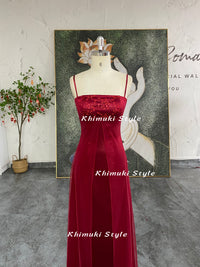 2000S Square Neckline Deep Red Prom Dress