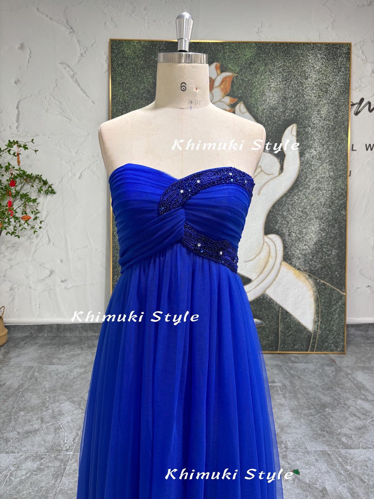 Blue Tulle Evening Dress