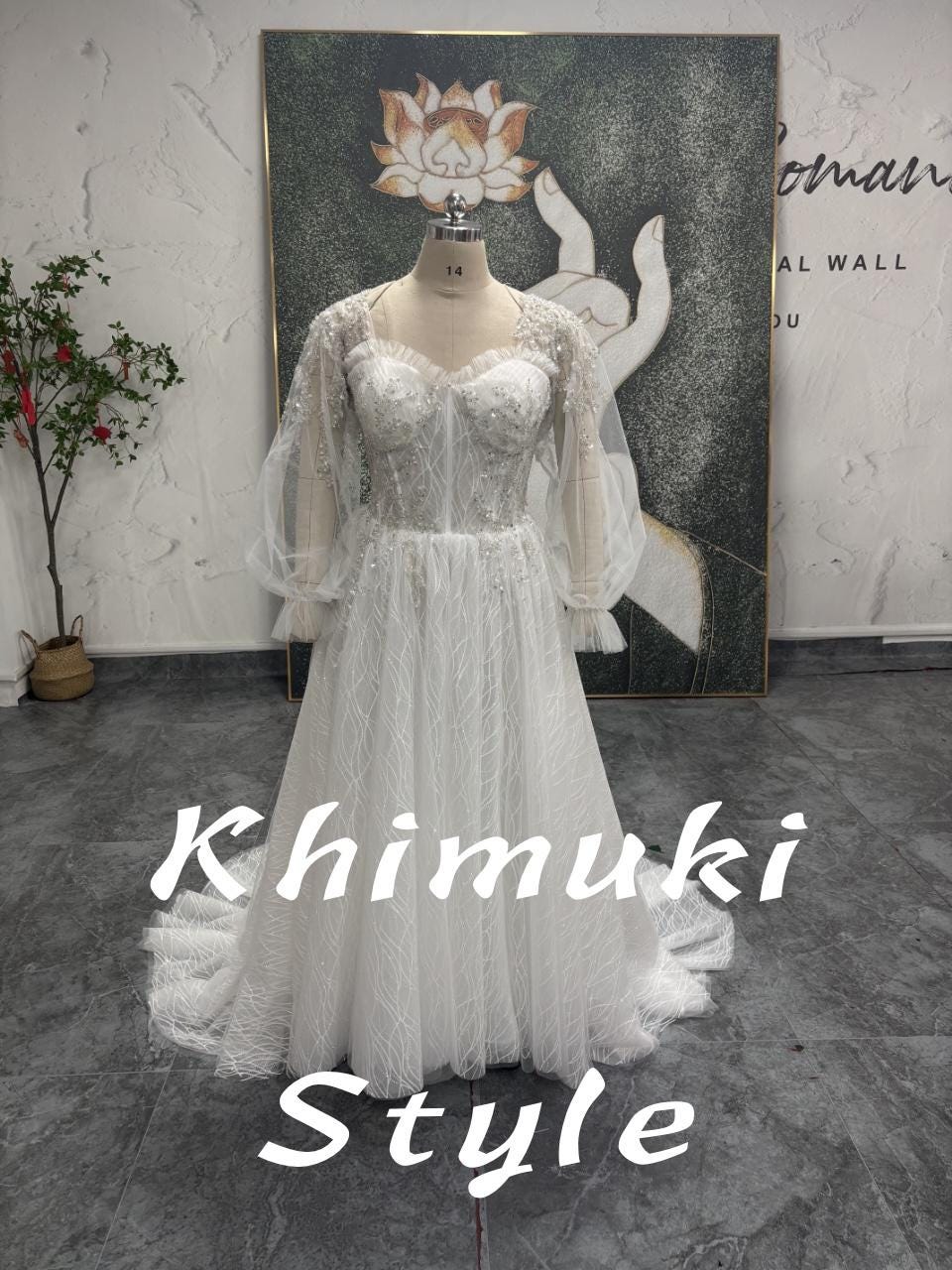 Long Sleeve Sheer Wedding Dress