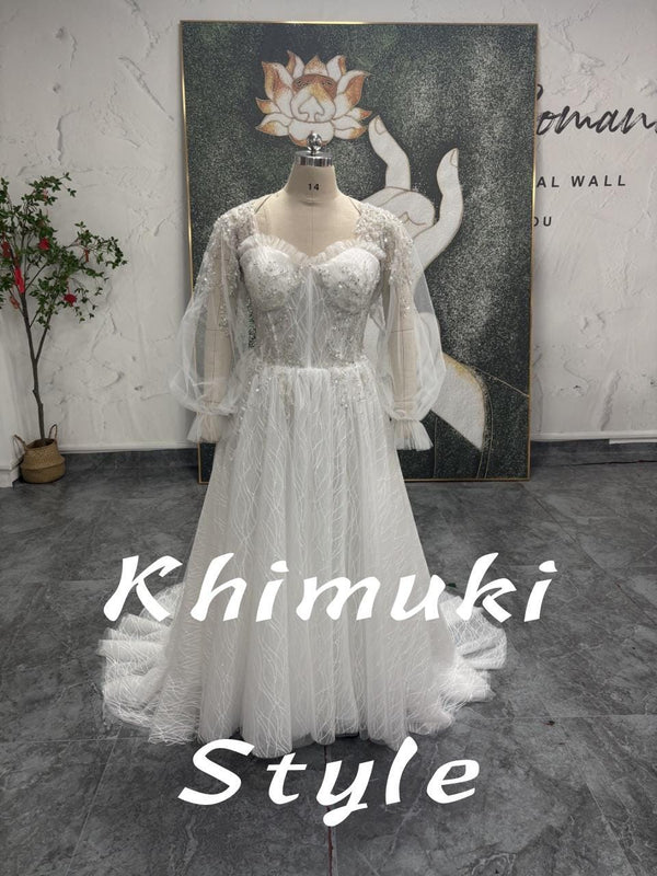 Long Sleeve Sheer Wedding Dress