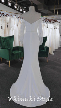 Off Shoulder Sleeve Wedding Dress