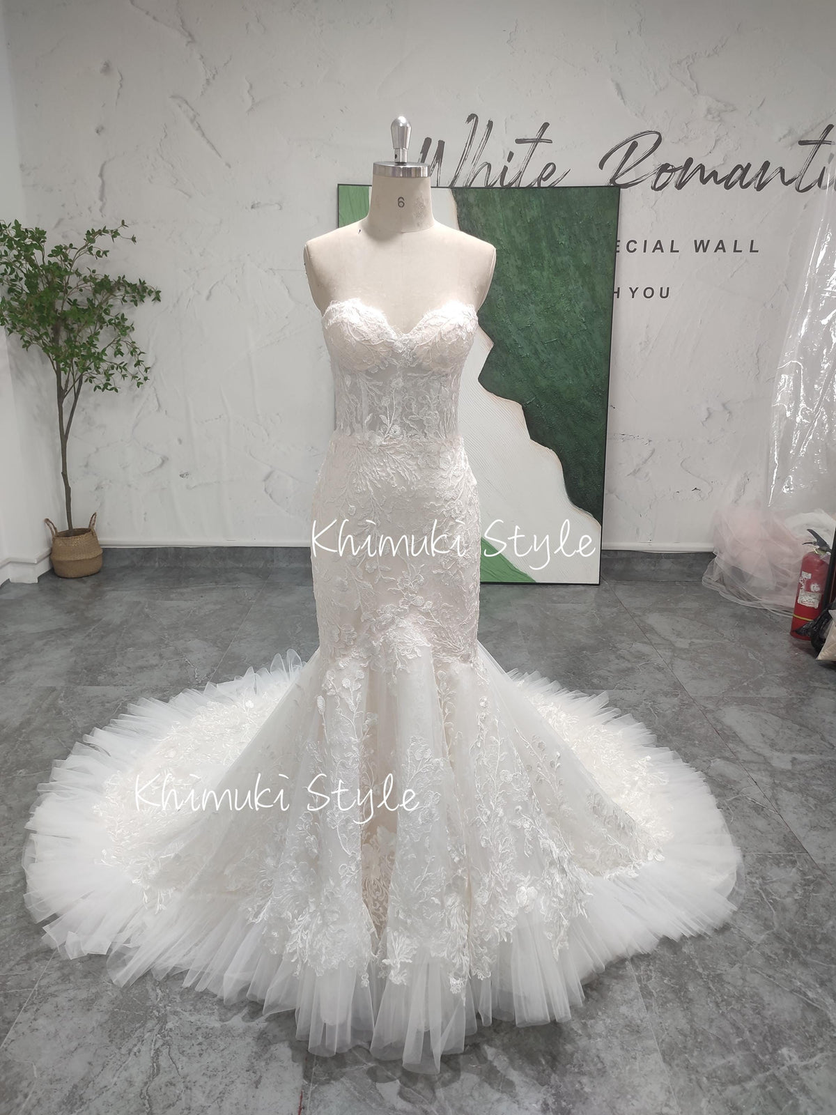 Sheer lace Wedding Dress