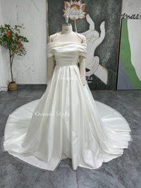 Straight Neckline Wedding Dress
