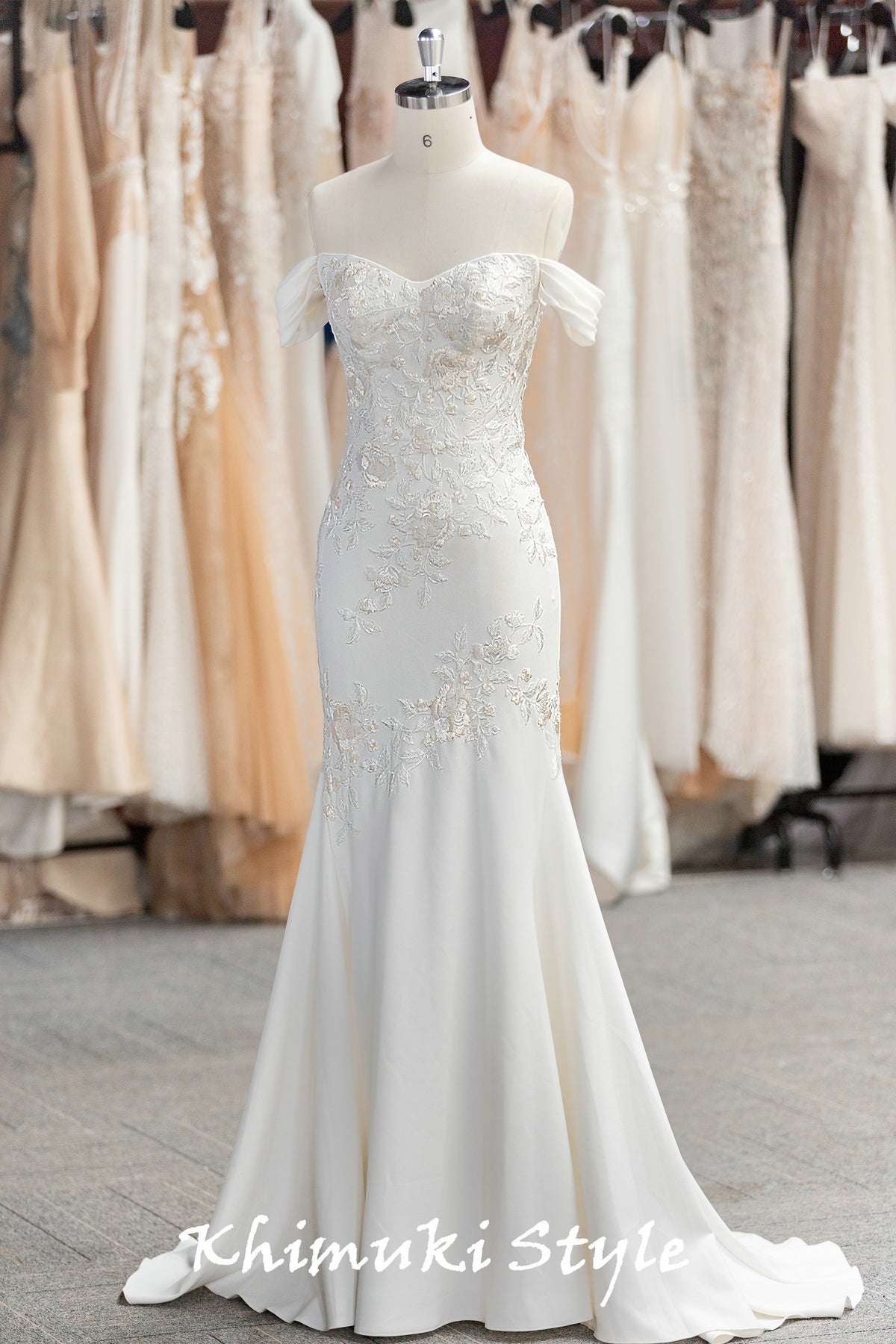 Off Shoulder Sleeve Bridal Dress