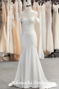 Off Shoulder Sleeve Bridal Dress